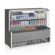 Vitrine Refrigerada Ar Forçado GPFA-140R TI Tipo Inox Linha Aurora Gelopar Vidro Reto 1.40m