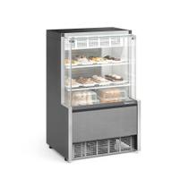 Vitrine Refrigerada Confeitaria Dupla Função GPEA-075R TI Tipo Inox Linha Aurora Vidro Reto Gelopar 0.75m