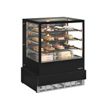 Vitrine Refrigerada Confeitaria Premium 1,00m Linha Conveniência Gourmet GGER-100 PR Preta Gelopar - LED Perimetral + Rodízios