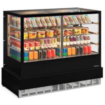 Vitrine Refrigerada Confeitaria Premium 1,50m Linha Conveniência Gourmet GGER-150 PR Preta Gelopar - LED Perimetral + Rodízios
