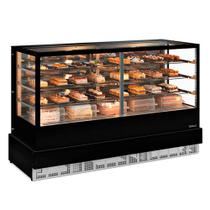 Vitrine Refrigerada Confeitaria Premium 2,00m Linha Conveniência Gourmet GGER-200 PR Preta Gelopar - LED Perimetral + Rodízios