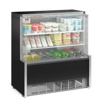 Vitrine Refrigerada Universal 1 Placa Fria GPSA-110R PR Preta Linha Aurora Vidro Reto Gelopar