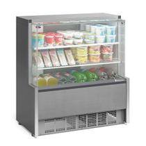 Vitrine Refrigerada Universal 1 Placa Fria GPSA-110R TI Tipo Inox Linha Aurora Vidro Reto Gelopar