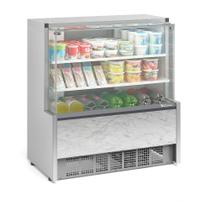 Vitrine Refrigerada Universal 2 Placas Frias GPDA-110R BR Branca Linha Aurora Vidro Reto Gelopar