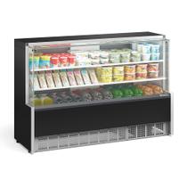 Vitrine Refrigerada Universal 2 Placas Frias GPDA-175R PR Preta Linha Aurora Vidro Reto Gelopar