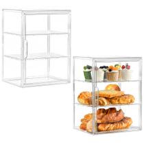 Vitrine SANKEU Bakery, acrílico de 3 camadas, 27x22x36 cm, pacote com 2 Vitrine SANKEU Bakery, acrílico de 3 camadas, 27x22x36 cm, pacote com 2