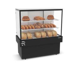 Vitrine Seca 1,10m Confeitaria Vanguard Plus CVPS-1100 Preta Tampo em Vidro e Iluminação LED - Refrimate