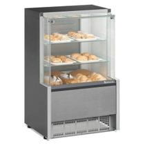 Vitrine Seca/Neutra 0,74m Linha Aurora MPNA-075 TI Tipo Inox Gelopar - Vidro Reto + Iluminação LED
