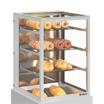 Vitrine Seca/Neutra Premium 0,70m Linha Conveniência Gourmet MGEN-070 BR Branca Gelopar - LED Perimetral + Rodízios
