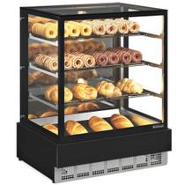 Vitrine Seca/Neutra Premium 1,00m Linha Conveniência Gourmet MGEN-100 PR Preta Gelopar - c/ 3 prateleiras de vidro