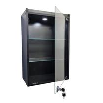 Vitrine Suspensa Led Preta Vitrine Suspensa Led Preta