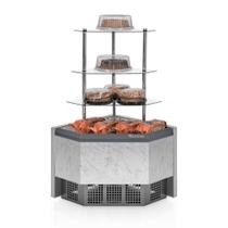 Vitrine Vertical Neutra/Seca Curva 90º MPCA-090P BR Branca Gelopar - 3 Níveis de Prateleiras