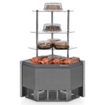 Vitrine Vertical Neutra/Seca Curva 90º MPCA-090P TI Cinza Gelopar - 3 níveis de Prateleiras