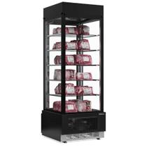 Vitrine Vertical Premium Refrigerada Fixa para Bolos/Confeitaria 6 Níveis GEVF-075 PR Preto Gelopar - Iluminação LED Perimetral