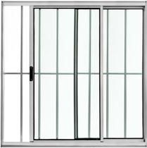 Vitro 2 folhas 1,20 x 1,20 c/ grade total alumínio brilhante