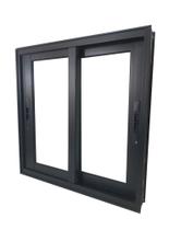 Vitrô 2 Folhas Correr 60x60cm em Alumínio Preto Linha 25 Premium Vidro Incolor