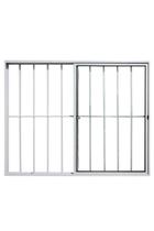 Vitrô 2 Folhas De Correr Aluminio Branco Com Grade 1,00x1,00