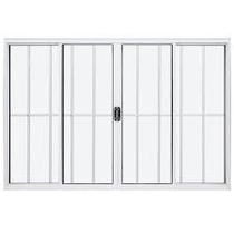 vitro 4 folha 100x200 C/Grade Branco Linha Modular