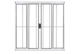 Vitro 4 folhas 1,00 x 2,00 c/grade total alumínio branco