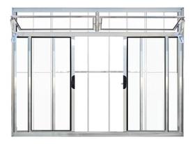 Vitro 4 folhas 1,20 x 2,00 c/band. c/grade total alumínio brilhante