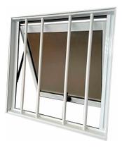 Vitrô Banheiro Maxi Ar Com Grade 60x60cm Alumínio Branco