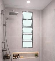 Vitro Basculante 100x40 Alumínio Brilhante Vidro Liso Lumineziri