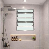 Vitro Basculante 100x60 Alumínio Brilhante Vidro Liso Lumineziri