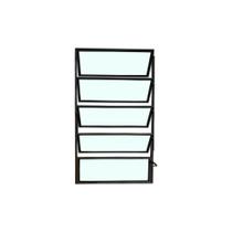 Vitro Basculante 100x60 Alumínio Preto Vidro Liso Lumineziri