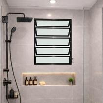 Vitro Basculante 100x80 Alumínio Preto Vidro Liso Lumineziri