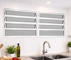 Vitro Basculante 2 Seções Alumínio Branco 80X120 Linha 25 Brecorimo