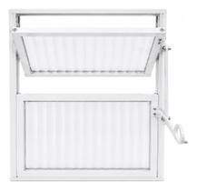 Vitro Basculante 30x30 Aluminio Branco Vidro Canelado Vitro Basculante 30x30 Aluminio Branco Vidro Canelado