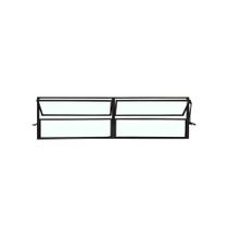 Vitro Basculante 40 x 120 Alumínio Preto 2 Seções Linha Esmeralda Brecorimo