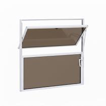 Vitro Basculante 40x40 Branco Janela Fumê Banheiro Vitro Basculante 40x40 Branco Janela Fumê Banheiro