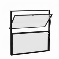 Vitro Basculante 40x40 Preto Janela Canelada Banheiro Vitro Basculante 40x40 Preto Janela Canelada Banheiro