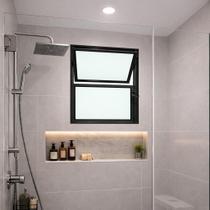 Vitro Basculante 40x60 Alumínio Preto Vidro Liso Lumineziri