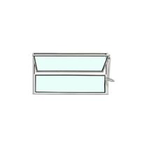 Vitro Basculante 40x80 Alumínio Branco Vidro Liso Lumineziri