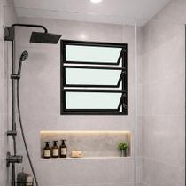Vitro Basculante 60x40 Alumínio Preto Vidro Liso Lumineziri Vitro Basculante 60x40 Alumínio Preto Vidro Liso Lumineziri
