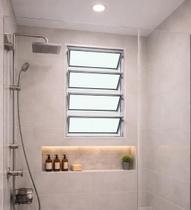 Vitro Basculante 80x40 Alumínio Branco Vidro Liso Lumineziri
