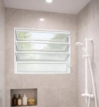 Vitro Basculante 80x80 Alumínio Branco Vidro Liso Lumineziri Vitro Basculante 80x80 Alumínio Branco Vidro Liso Lumineziri