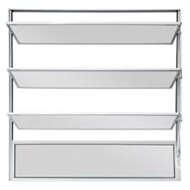 Vitrô Basculante 80x80cm Alumínio Brilhante Vidro Mini Boreal