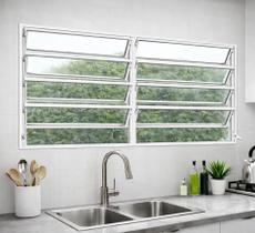 Vitro Basculante Alumínio Branco 2 Seções 100x150 Brecorimo
