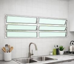 Vitro Basculante Alumínio Branco 2 Seções 60x150 Brecorimo