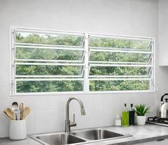 Vitro Basculante Alumínio Branco 2 Seções 80x120 Brecorimo