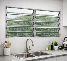 Vitro Basculante Alumínio Brilhante 2 Seções 100x120 Brecorimo