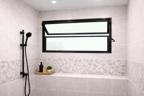 Vitro Basculante Alumínio Preto 1 Seção 40X80 Brecorimo