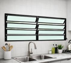Vitro Basculante Alumínio Preto 2 Seções 80x120 Brecorimo