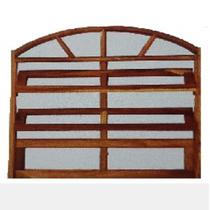 Vitrô Basculante de Madeira Imbuia em Arco 1,40 x 1,00 Rodam Marrom