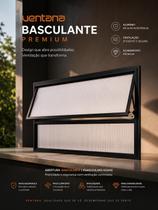 Vitro Basculante Janela 40x100 Preto Vidro Canelado Vitro Basculante Janela 40x100 Preto Vidro Canelado