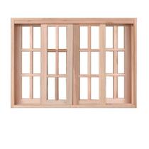 Vitrô Correr 4 Folhas Quadriculado de Madeira Mista Reto 1,20 X 1,00 Rodam