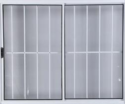 Vitro de Alumínio 2 Folhas 1,00 X 1,00 Com Grade Cor Branco Linha All Modular